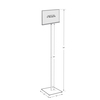 Azar Displays 11"x8.5" Pedestal Two-Sided Sign Holder Stand on Square Metal Base 300864